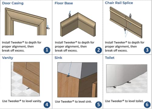 Transparent Shim for Invisible Leveling with Tweekers. Hard Plastic Shims. Perfect Any Project. Toilet Shims - Tabel Shims. Made in The USA. Multiple Breakpoints to Meet Your Leveling Needs. - Thumbnail 7