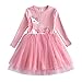 VIKITA Vestido Invierno Manga Larga Tul Algodón Bordado Unicornio para Niñas LH4579 8T