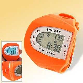 Qtqgoitem Orange Ladies Girls Scutellate Digital Sports Wrist Watch (Model: 12a 218 f28 c7b b12)