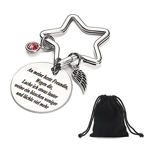 TECHPLUS Regalo de novio Llavero de acero inoxidable grabado regalo novio cumpleaños novia idea regalo para niñas regalos de amistad personales, plata, Talla única Cover