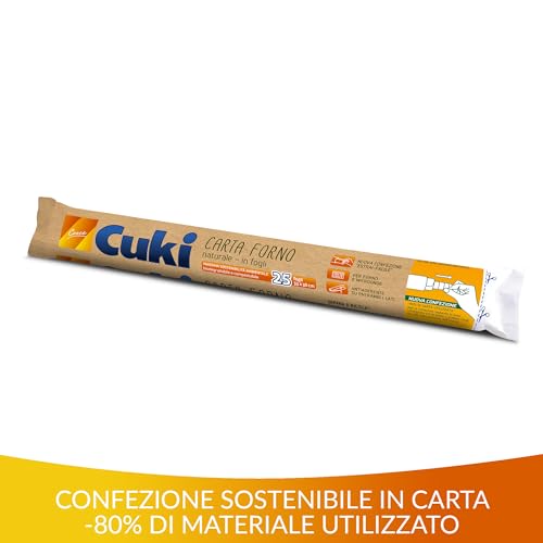 Miniatura 3 de Cuki Papel De Horno Natural En Hojas Paquete Sostenible En Flowpack De 25 Hojas Extraíbles 33 X 38 Cm