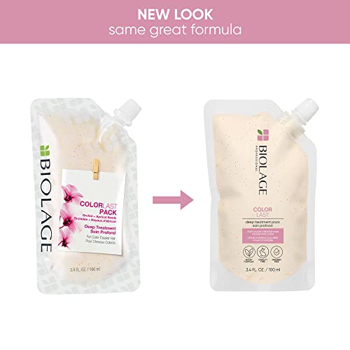 Biolage Color Last Deep Treatment Pack | Multi-Use Hair Mask That Helps Maintain Hair Color | With Orchid & Apricot Seeds |Vegan & Paraben-Free | For Color Treated Hair | 3.4 Fl Oz #TOP1