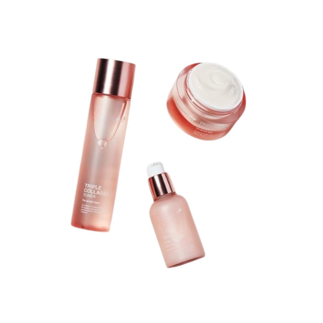 Potrójny toner kolagenowy, serum, zestaw kremowy, zestaw K-Beauty, koreańska rutyna pielęgnacji skóry