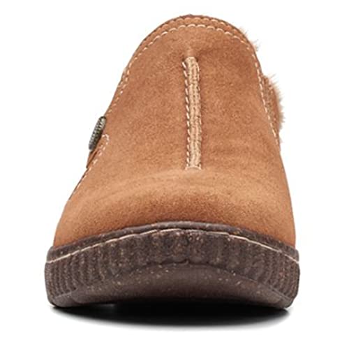 Clarks Women's Caroline Step Clog, Dark Tan Leather, 6 Medium US