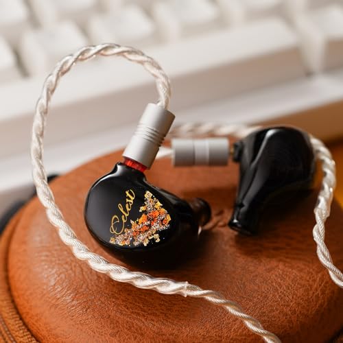 HiFiGo Kinera Celest Plutus Beast 1 BC+1 BA+1 SPD インイヤーモニター、骨伝導ドライバー IEMs インイヤーイヤホン ハンドペイントフェイスプレートとリッチスムースチューニング付き (ゴールド、4.4mm)