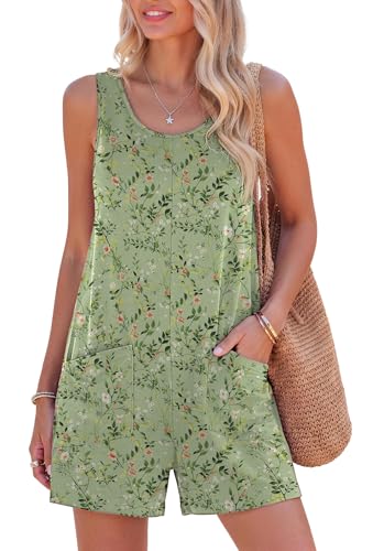Jouica Summer Romper Women Sleeveless Casual Jumpsuits Loose Fit One Piece