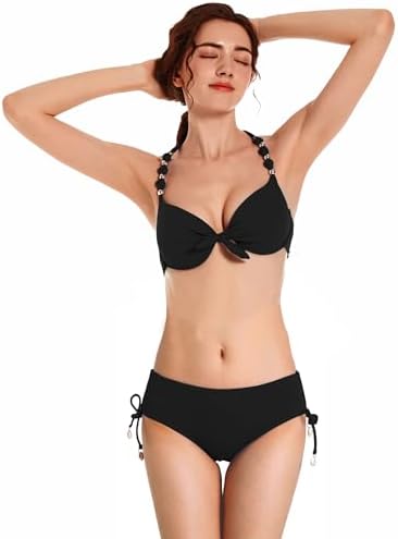 Womens Removable Padded Push Up Bikini Set Tie Side Swimsuit Swimwear