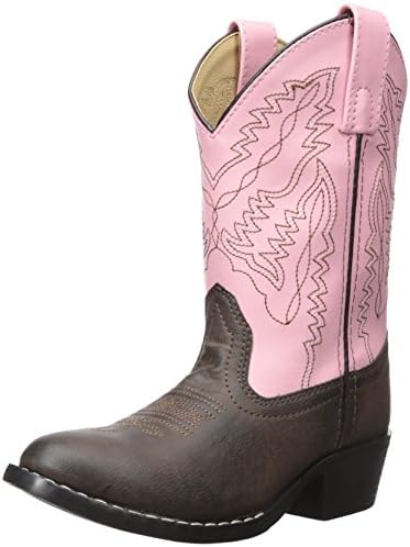 Smoky Mountain Childrens Girls Monterey Boots Brown/Pink, 12M,Brown/Pink,12 M US Little Kid