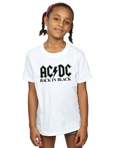 Image of AC/DC Girls Back in Black Logo T-Shirt 7-8 Years White