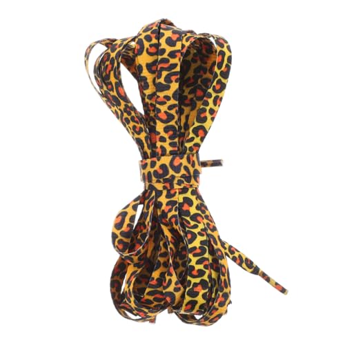 MALUGOGO Cordones Fáciles de Enhebrar Estampado de Leopardo de Poliéster Evitan Que Se Desaten, 1 Par para Zapatillas y Zapatos Casuales