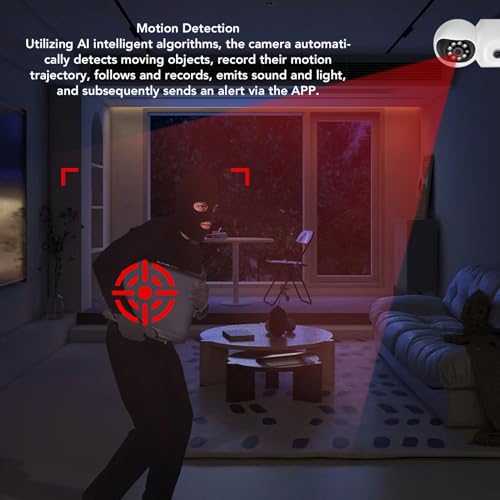 Denash Cameras de sécurité sans Fil Extérieur, 1080p HD Dual Lens Wireless Subs Sunseillance Camera, 360 ° PTZ Rotation Motion Detection for Home Security – Image 6