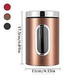 JOYBOY Vorratsdose,3 Stück Vorratsbehälter mit Sichtfenster,Aufbewahrung von Mehl Zucker Müsli Kaffee Tee|Metalldose mit luftdichtem Deckel