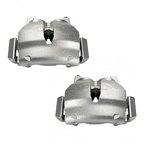Image of TRQ Front Brake Caliper Set Zinc Coated Brackets Compatible with 2003-2006 Ford Expedition 2003-2006 Lincoln Navigator