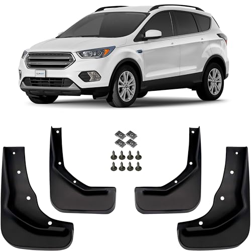 CLIM ART Custom Fit Mud Flaps Compatible with Escape 2013-2019, 4 pcs, Easy to Install, Road and Weather Resistant Thermoplastic, Car Accessories - MF1413026 by CLIM ART - Used condition - US$29.69