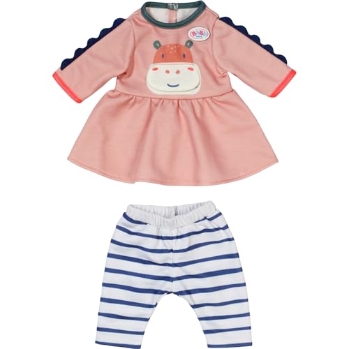 BABY born Sukienka z motywem dżungli, długie rękawy i legginsy w paski dla lalek 36 cm, 838129 Zapf Creation