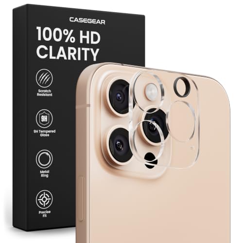 Image of CASEGEAR Clear Camera Lens Protector Compatible With iPhone 16 Pro /16 Pro Max | HD Clarity | Scratch Resistant | Complete Coverage | Easy Installation