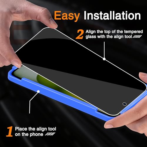 Image of Wiaocit 3 Pack Tempered Glass Privacy Screen Protector for iPhone 15 with 3 Pack Camera Lens Protector, 9H Hardness, Bubble Free, Case Friendly