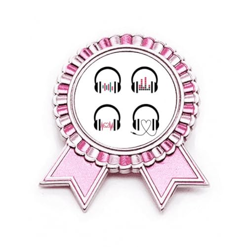 Broche musique rose métal M - Accessoire motif musical pour vêtement