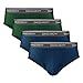 David Archy Men's 4 Pack Bamboo Rayon Soft Lightweight Pouch Briefs (M, Navy Blue/Olive Green-No Fly)