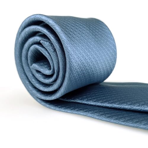 S&W SHLAX&WING Gravata masculina Gravata Azul Aço Cor Sólida Gravata Extra Longa
