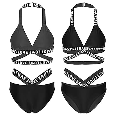 Bikinis Bañador Mujer Traje De Baño para Mujer Conjunto De Bikini con Estampado De Letras con Vendaje Cruzado Traje De Baño Sujetador con Cuello Halter con Calzoncillos Traje De Baño para Nadar-B | Ya disponible en tu tienda friki favorita! En mundofriki.es! Bikinis Bañador Mujer Traje De Baño para Mujer Conjunto De Bikini con Estampado De Letras con Vendaje Cruzado Traje De Baño Sujetador con Cuello Halter con Calzoncillos Traje De Baño para Nadar-B | Ya disponible en tu tienda friki favorita! En mundofriki.es!