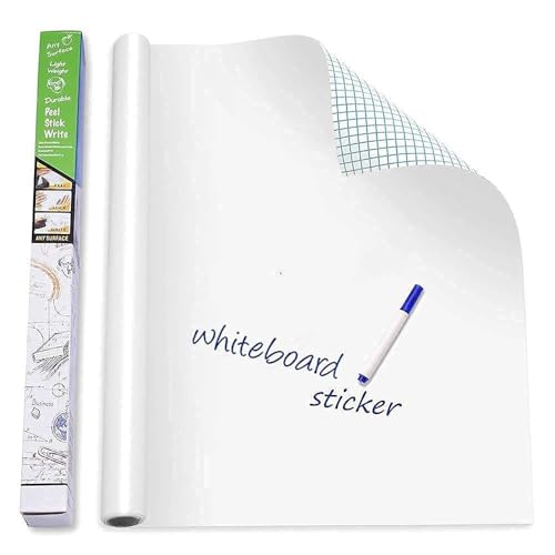 Image of 2x2 Feet Whiteboard Sticker for Kids, Home, School & Office, Self-Adhesive Removable, Waterproof White Board Sticker Perfect for Writing & Drawing on Smooth Surface