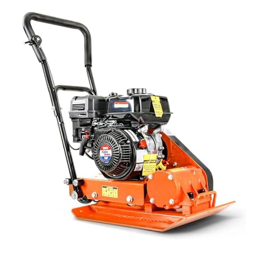 SuperHandy Plate Compactor AlphaWorks 7 HP 209cc Gas Engine 4200-Pounds of Compaction Force with 20 × 15 Inch Plate for Paving Projects Landscapes Sidewalks Patios EPA/CARB Compliant