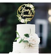 Party to Be Cake Topper Personnalisé avec Nom Prénom Date Décoration de Gâteau pour Anniversaire Mariage Baptême