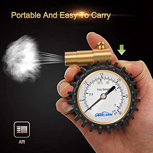 Godeson Presta Valve Pressure Gauge With Air Pressure Relief For Mountain Bicycle Fat Tires,Low Pressure Range To 30 Psi/2Bar… #TOP4