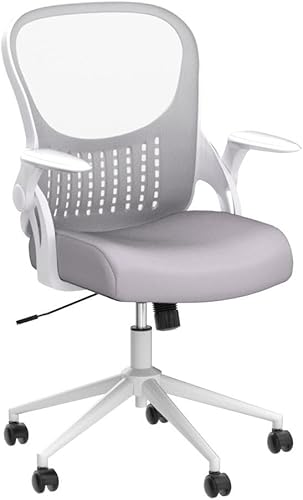 Miniatura 6 de Silla de oficina en casa, silla de computadora de malla con respaldo medio, silla de escritorio ergonómica, silla giratoria de altura ajustable con