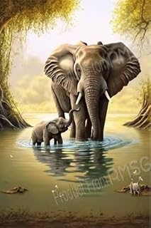 Mother Elephant & Baby Elephant Jigsaw Puzzles for Adults 1000 Pieces - Animal Wooden Puzzles, Great Toys for Kids & Home Decor