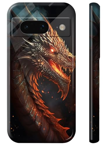 for Google Pixel 7 Case Case Slim Lightweight Hard PC Shell Cover Fire Dragon Design Women Men Wireless Charging Anti-Scratch Shockproof Protective Phone Case for Pixel 7 6.3" 2022