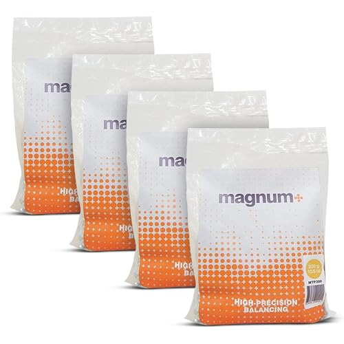 magnum+ Tire Balancing Beads for Trucks, Trailer, Motorcycles, Off-Road Vehicles – TPMS Compatible Tempered Glass Wheel Balance Beads – 4 Bags X 10.5oz/300g
