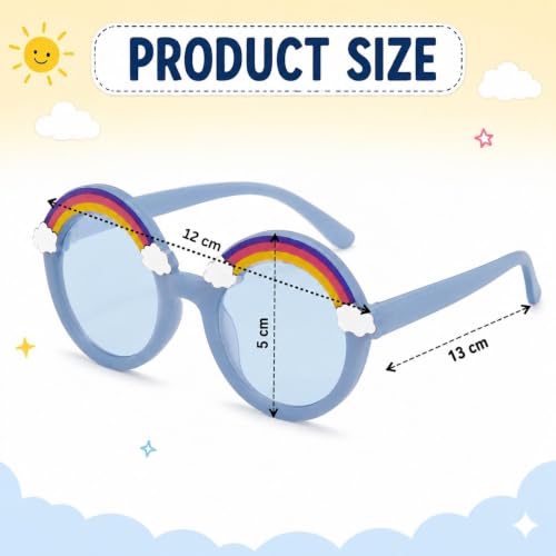 Image of BabyMoon Kids Unicorn Shaped Summer Sunglasses Goggles For Baby Girls & Boys | 2-8 Y | Blue