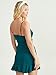 ALTAR'D STATE Women's Britta Marjorie Sleeveless Satin Dress, Square Open Neck, Fitted top with Relaxed Skirt Casual Dress, Deep Teal, Small