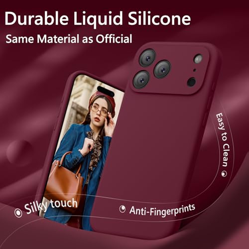 Image of FireNova Magnetic for iPhone 17 Pro Max Case, Compatible with MagSafe, [Integrated Silicone Camera Control Button] [Camera Protection] Anti-Scratch Microfiber Lining Phone Case, 6.9 inch, Plum