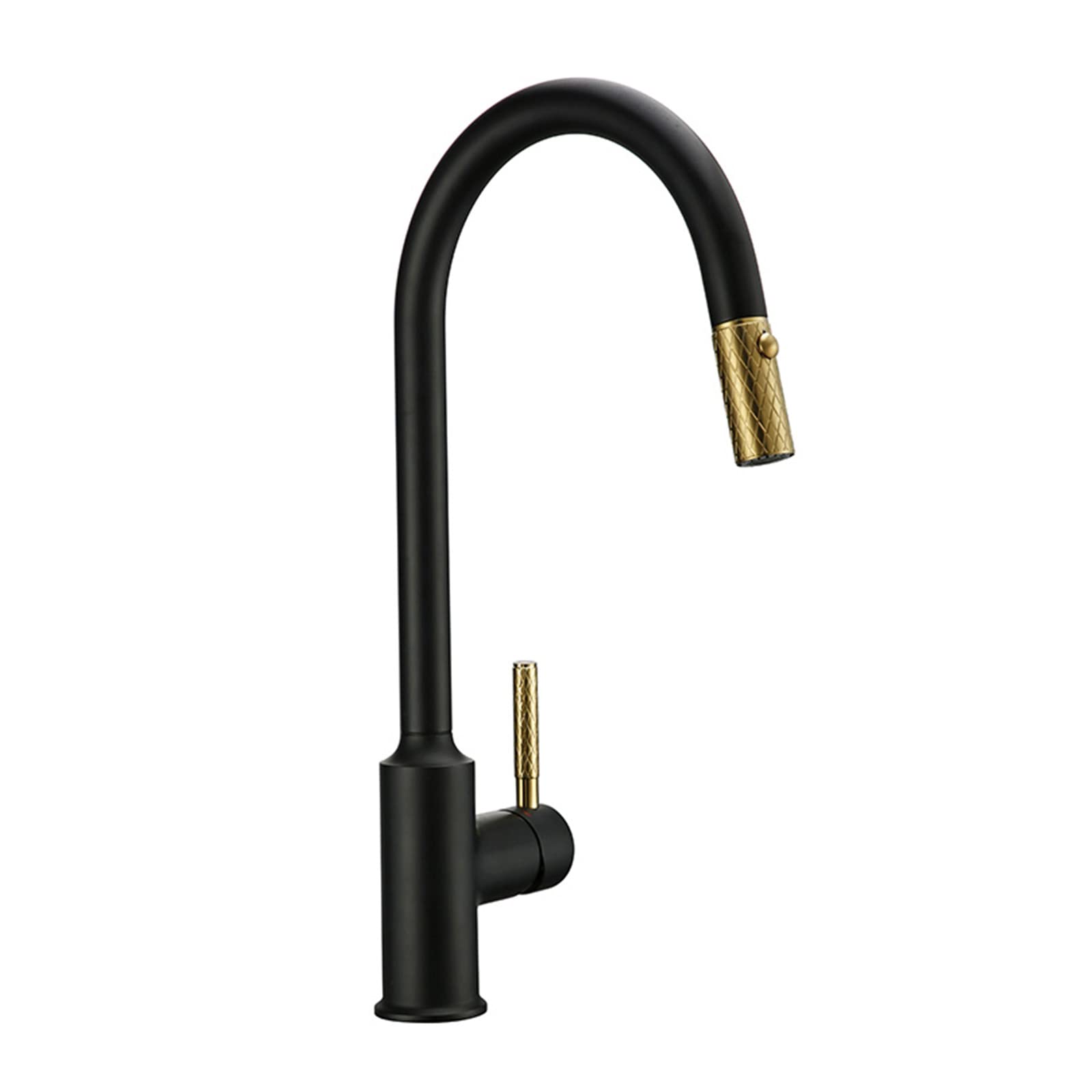 Robinet de cuisine en laiton massif au design or noir élégant