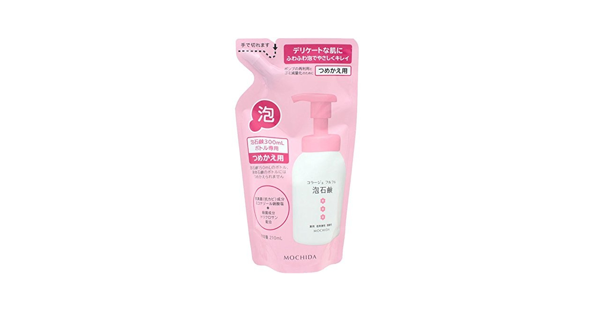 036-6 コラージュフルフル泡石鹸 ピンク つめかえ用 210mL 6袋