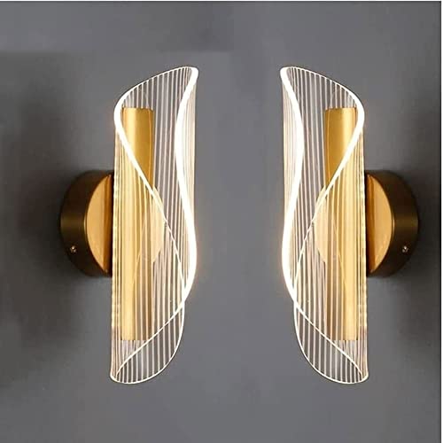 Wall Light Sconce, Modern Gold LED Decor Wall Light, Creative Indoor Wall Lamp for Bedroom Dining Room Bedside Living Room Hallway Light Fixture LÃ¡mpara De Pared (Color : Single Head(Warm Light))