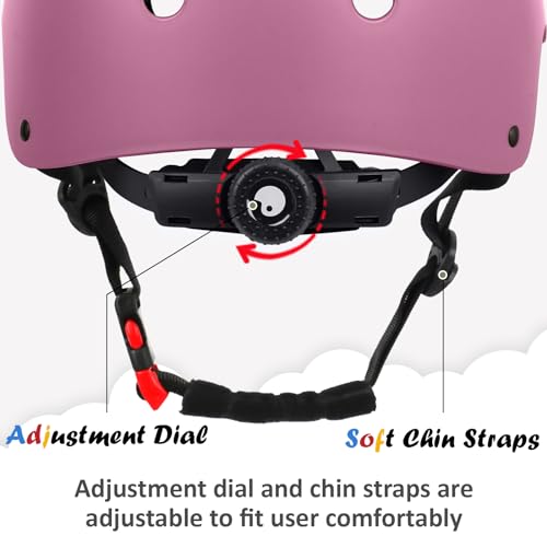 Kids Bike Helmet, Adjustable and Multi-Sport, from Toddler to Youth, 3 Sizes (Pink) - Thumbnail 3