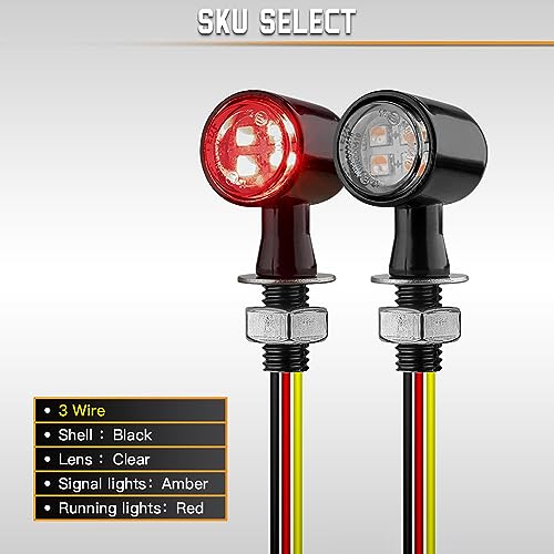 direção dianteiros para motocicleta, 2 peças luz indicadora seta traseira para motocicleta, volta co