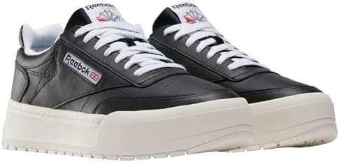 Reebok Unisex Club C Megacourt Tennisschuhe, Schwarz, Kreide, Weiß, 36.5 EU