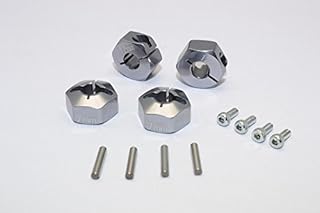 Aluminum Hex Adapters 7mm Thick for 1/10 Traxxas Ford GT 4-Tec 2.0 83056-4 / 4-Tec 3.0 93054-4 - 4Pc Set Gray Silver
