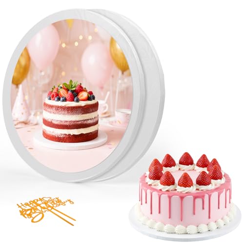 Yeghujar 2PCS Cake Boards 10 inch Round, 1/4' Thick White Cake Drums