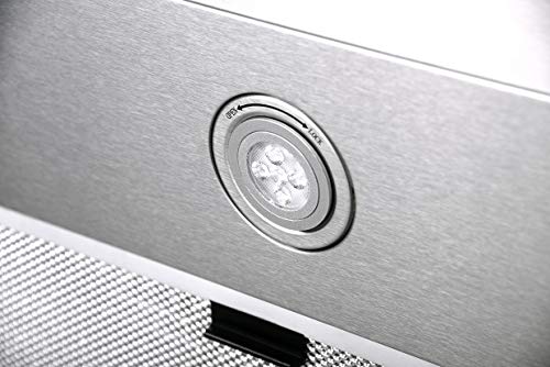 Hauslane | Chef Series Ps16 30" Under Cabinet Range Hood, Stainless Steel | Contemporary Modern Design, Mechanic Button Control, Aluminum Filters, Led Lamps, 4-Way Venting Options #TOP5
