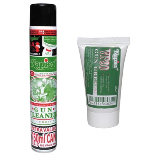 BushWear Napier Gun Cleaner & Grease Bundle – 750ml Gun Cleaner Spray + 25ml Gun Grease Tube | Long-Term Rust Protection & Smooth Operation for All Firearms & Airguns