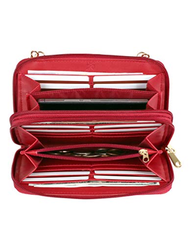 Ellen Woven Crossbody Phone Wallet (Red)2