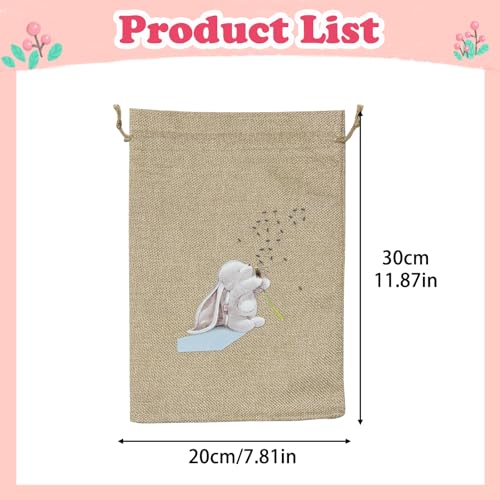 Ostertüten Zum Befüllen, 30cm x 20cm Jutesäckchen Ostertüte groß, 6 Geschenktüten Jute, mit Kordelzug, 6 Designs Osterhase Geschenktüte, für DIY Osterdeko Ostergeschenke Ostereier Zum Befüllen