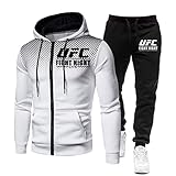 UFC 格闘 総合格闘技 メンズジップセーターパンツセット、 春と秋のUFCとMMAのフィットネストレーニング服 (Color : A1, Size : MEDIUM)