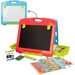 Maletin Pizarra Patrulla Canina COLORBABY CB Toys - Pizarra Infantil 2 en 1 portátil de sobremesa, Pizarra tiza y rotulador, magnética, Medidas 33x32x54, Pizarra para niños, juguetes para niños y niñas (49593)